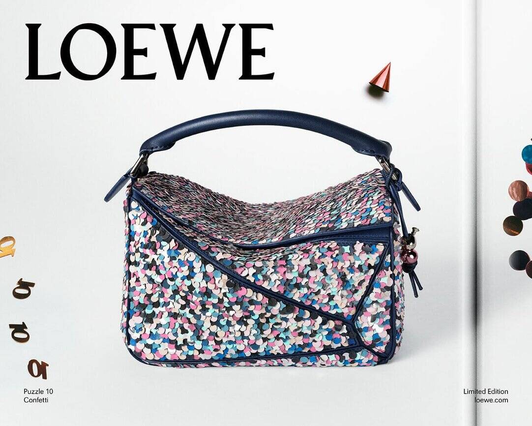 LOEWE 新作パズルバッグ FW15 Runway Re-edition ピンク Loewe Puzzle 10 FW15 Runway Re-edition in Calfskin Suede – SANDS